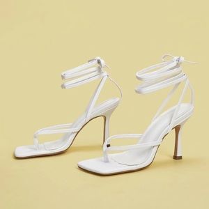 Toe Ring Tie Leg Stiletto Heels